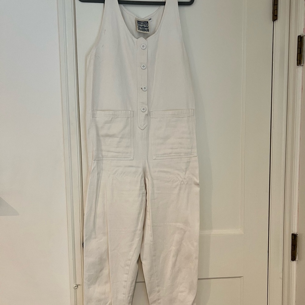 Jungmaven Cream hemp/cotton front button jumper size medium